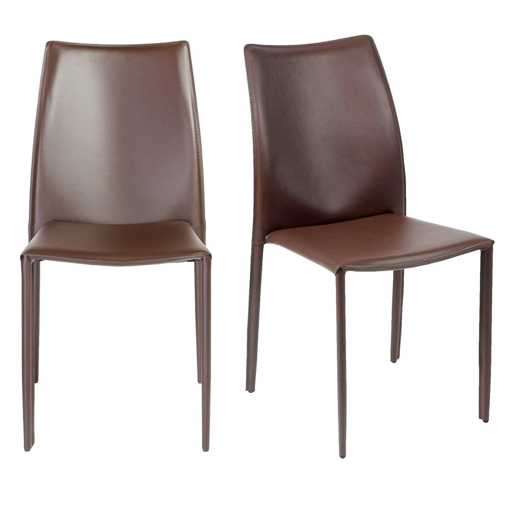 Dalia Stacking Side Chair - Brown,Set of 2