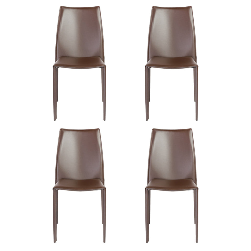 Dalia Stacking Side Chair - Brown,Set of 4