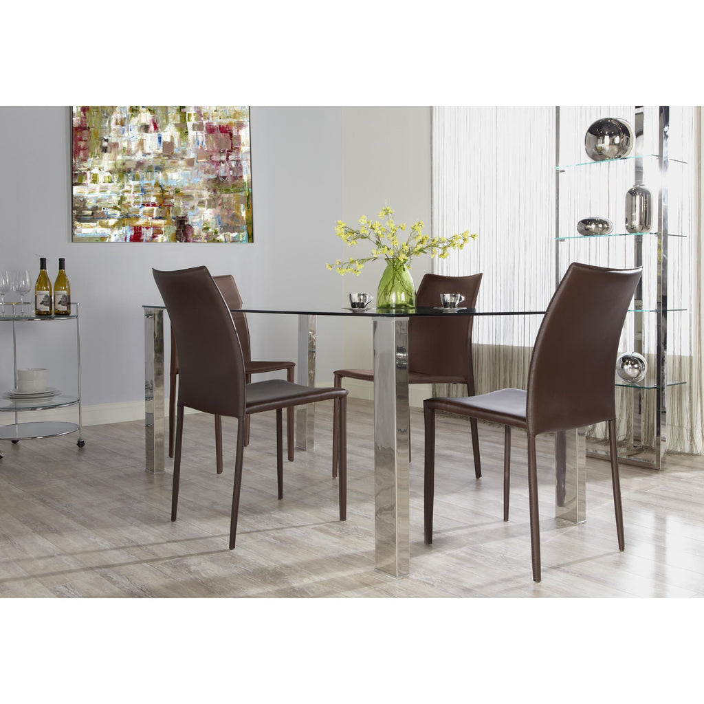 Dalia Stacking Side Chair - Brown,Set of 4