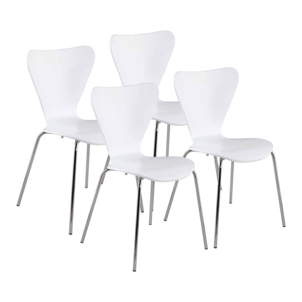 Tendy Stacking Side Chair - White,Set of 4