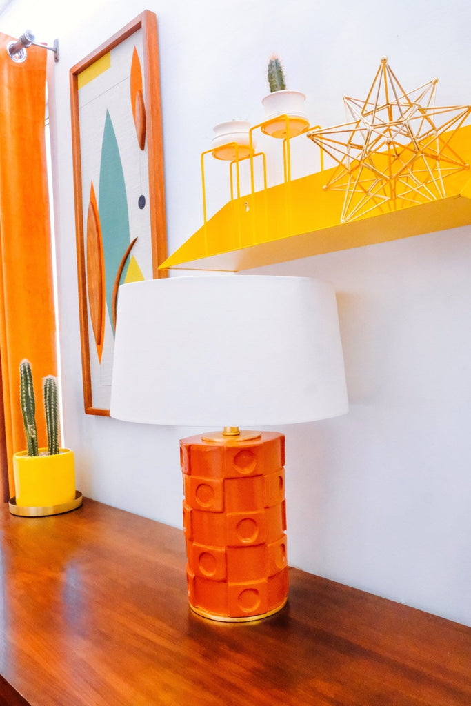 Athena Table Lamp - Burnt Orange/Gold Leaf