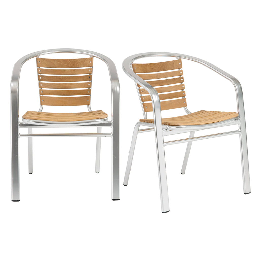 Shirley Stacking Armchair - Teak,Set of 2