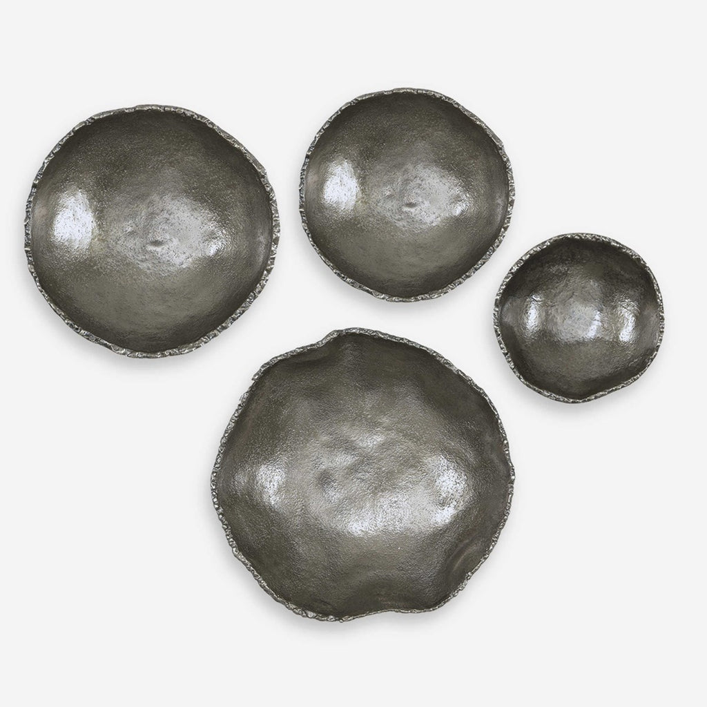 Lucky Coins Metal Wall Decor, Nickel, S/4