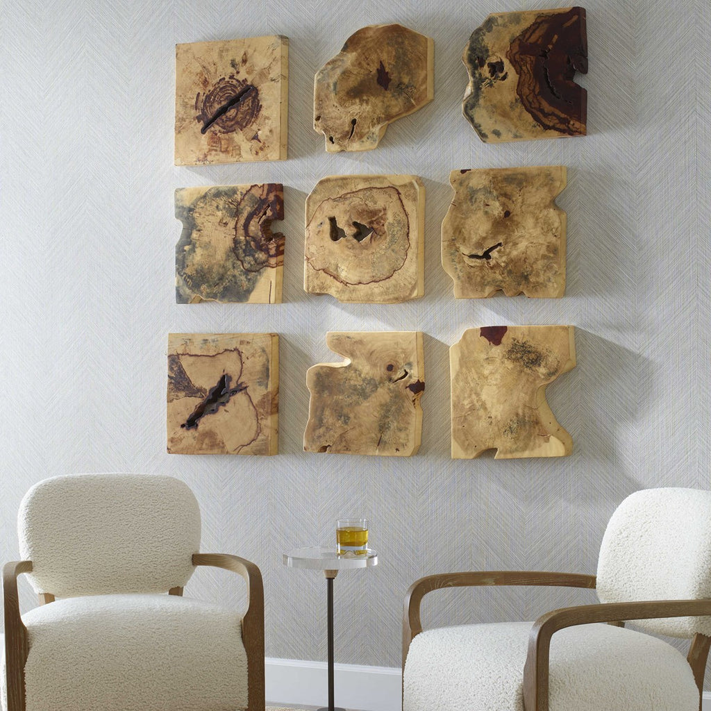 Bahati Wood Wall Decor - Natural, Set of 9