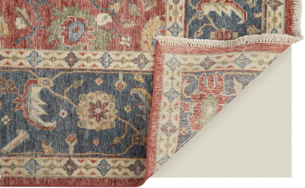 Marabel Traditional Oriental Red Blue Tan Area Rug (3'6" x 5'6")