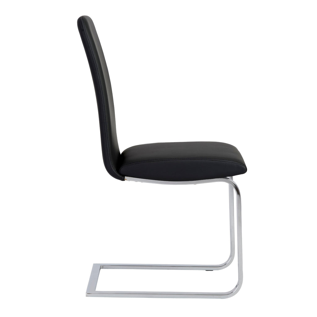 Cinzia Side Chair - Black,Chrome,Set of 2