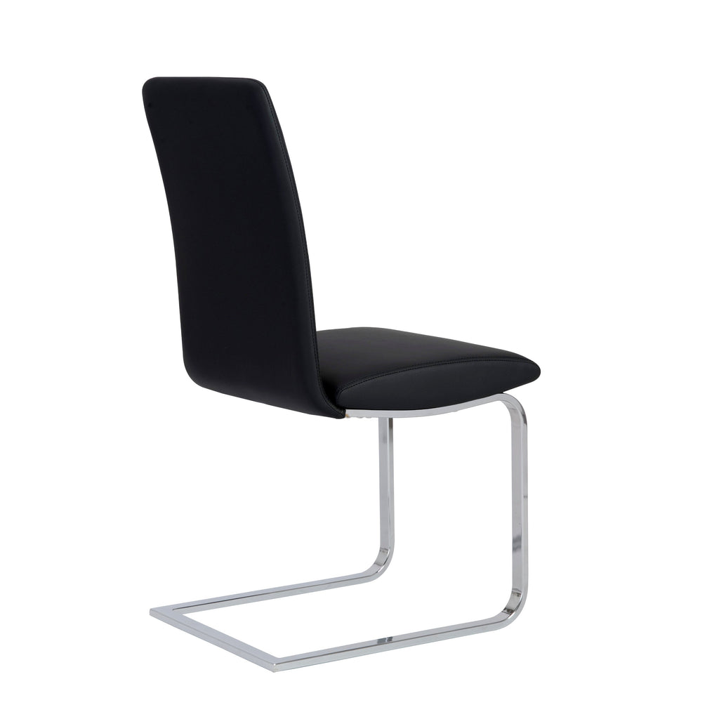 Cinzia Side Chair - Black,Chrome,Set of 2