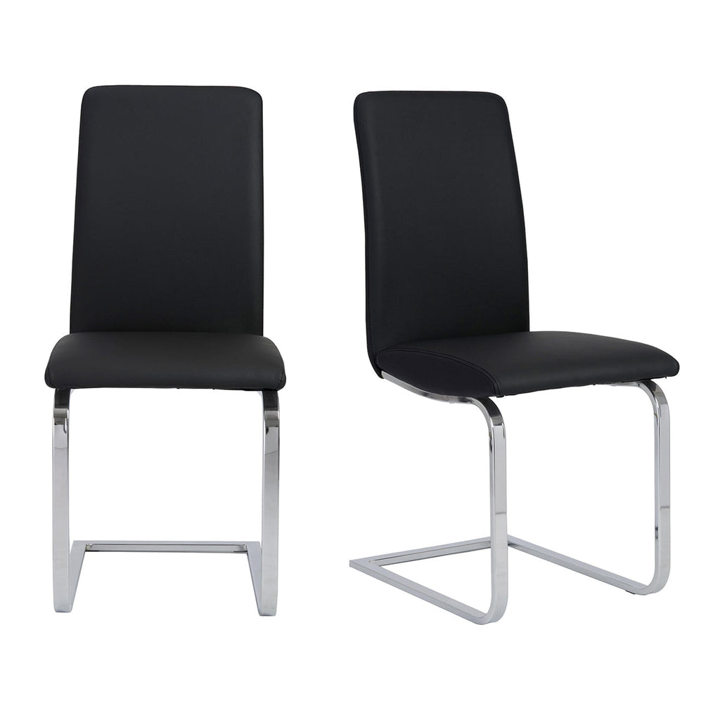 Cinzia Side Chair - Black,Chrome,Set of 2