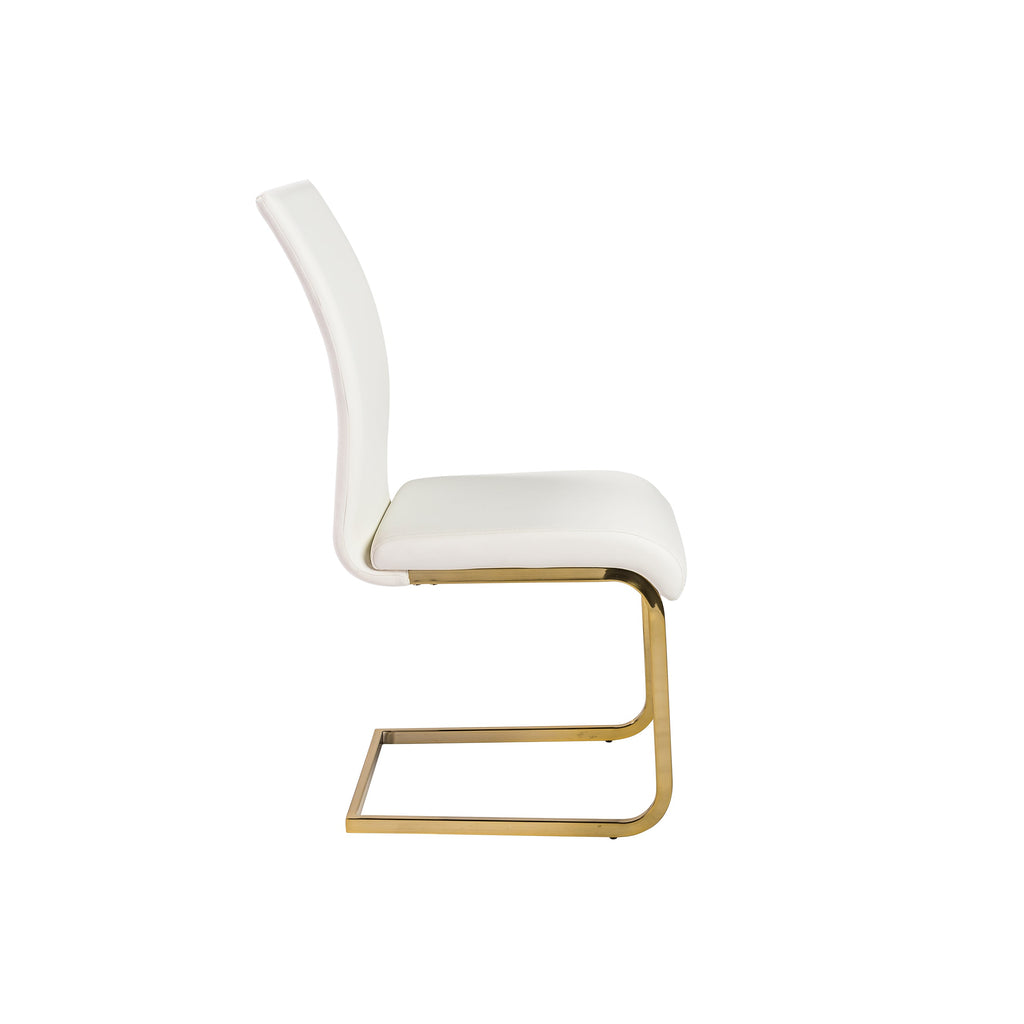 Epifania Side Chair - White,Matte Gold,Set of 4