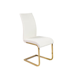 Epifania Side Chair - White,Brushed Gold,Set of 4