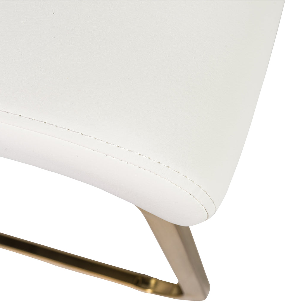 Epifania Side Chair - White,Brushed Gold,Set of 4