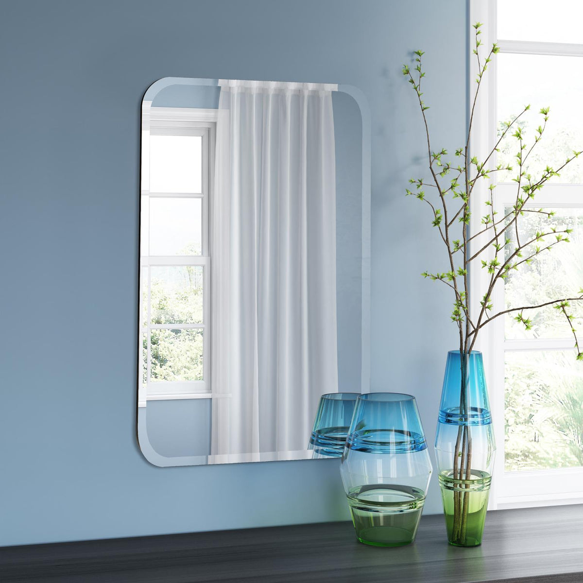 Frameless Rounded Rectangle Mirror