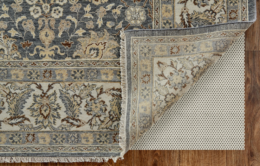 Zander Transitional Oriental Gray Taupe Ivory Area Rug (9'6" x 13'6")