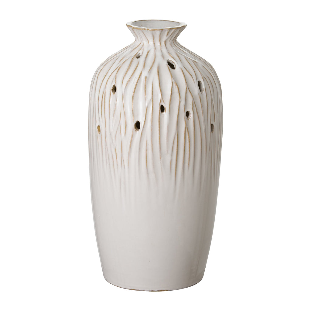 Sequoia Tall Vase, White 11x22"H