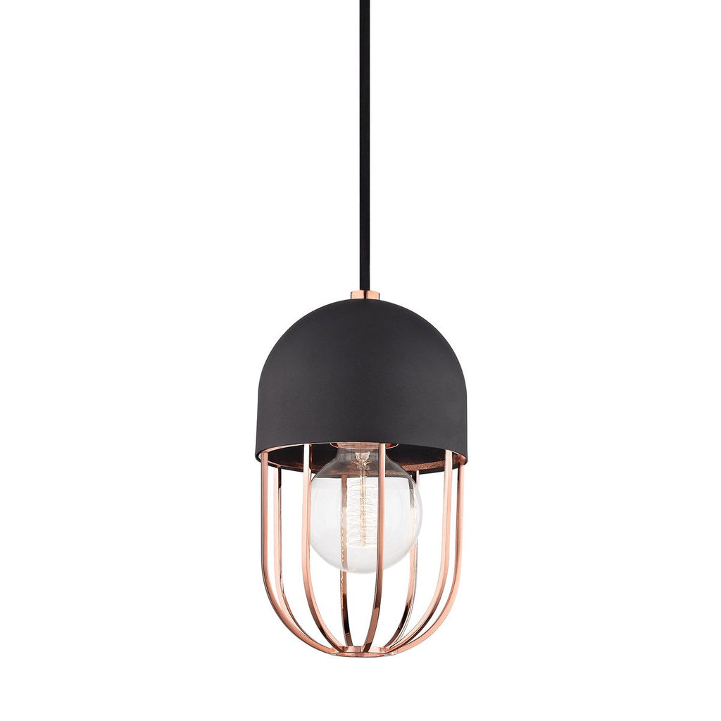 Haley Pendant - Polished Copper/Dusk Black