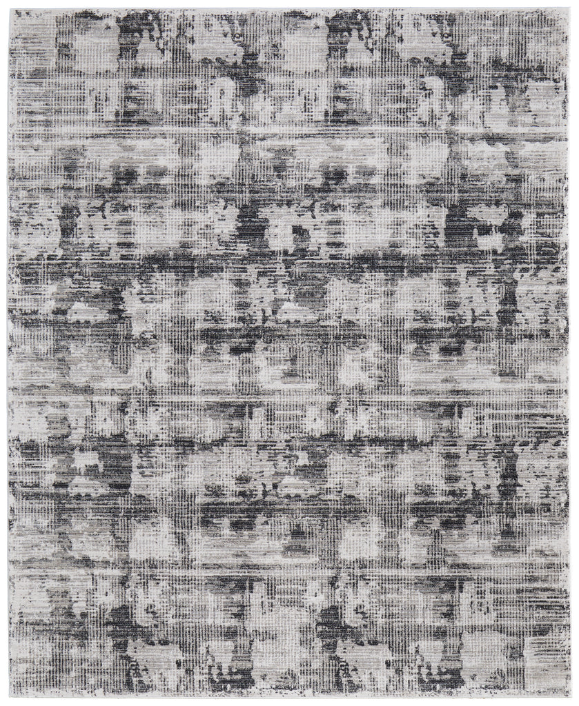 Sonora Modern Abstract Gray Ivory Area Rug (2' x 3')