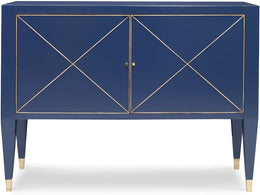 Beaumont Cabinet, Cadet Blue With Gold