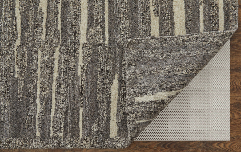 Navaro Modern Abstract Gray Taupe Ivory Area Rug (8'6" x 11'6")