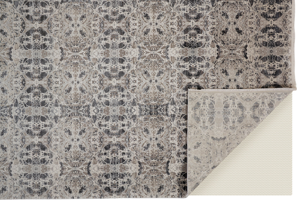 Cadiz Modern Oriental Gray Taupe Ivory Area Rug (3'1" x 5')