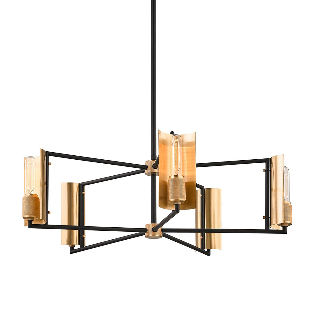 Emerson Chandelier - Carbide Blk & Brushed Brass