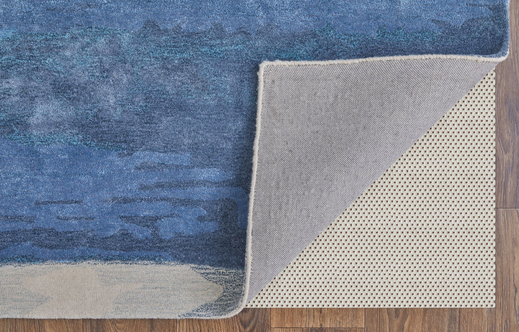 Anya Transitional Abstract Blue Ivory Area Rug (5' x 8' / Pattern 2)