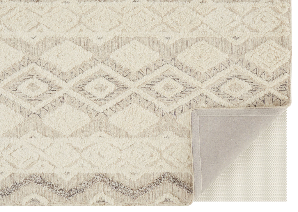 Anica Transitional Geometric Ivory Taupe Gray Area Rug (5' x 8')