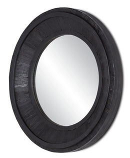 Kanor Black Round Mirror