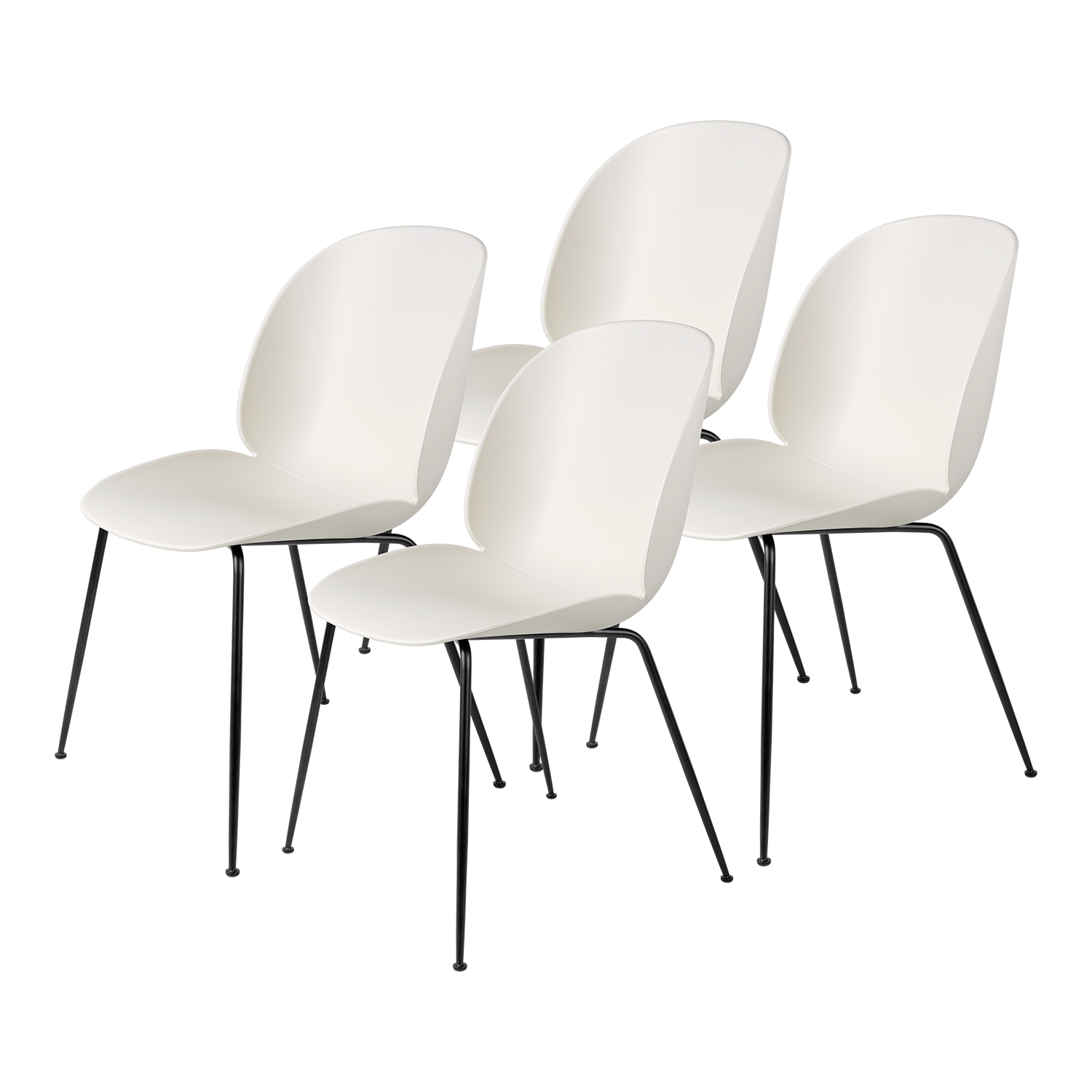 Beetle Dining Chair - Un-Upholstered, H45, Conic base, Set of 4