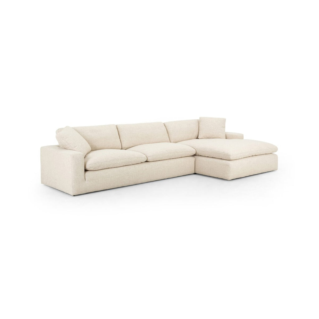 Plume 2 Piece Sectional-106-Right Arm Facing Chaise-Thames Cream by Four Hands