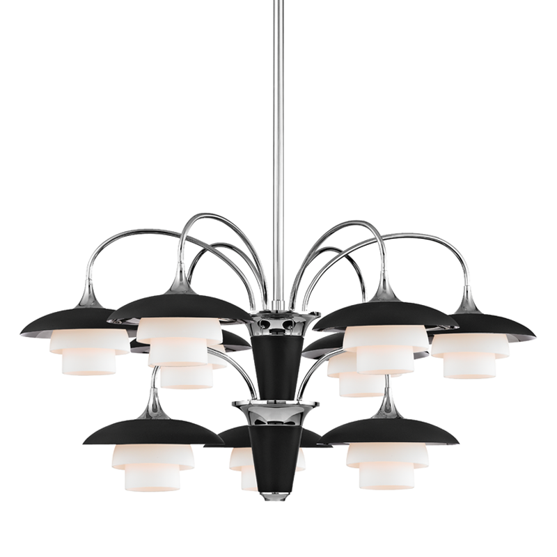 Barron Chandelier 15" - Polished Nickel