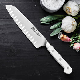 7" Hollow Edge Santoku Knife Pro Le Blanc