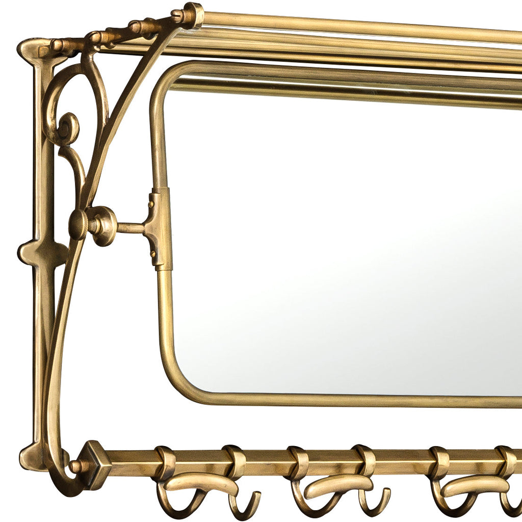 Coatrack Varadero with Mirror Antique Brass Finish