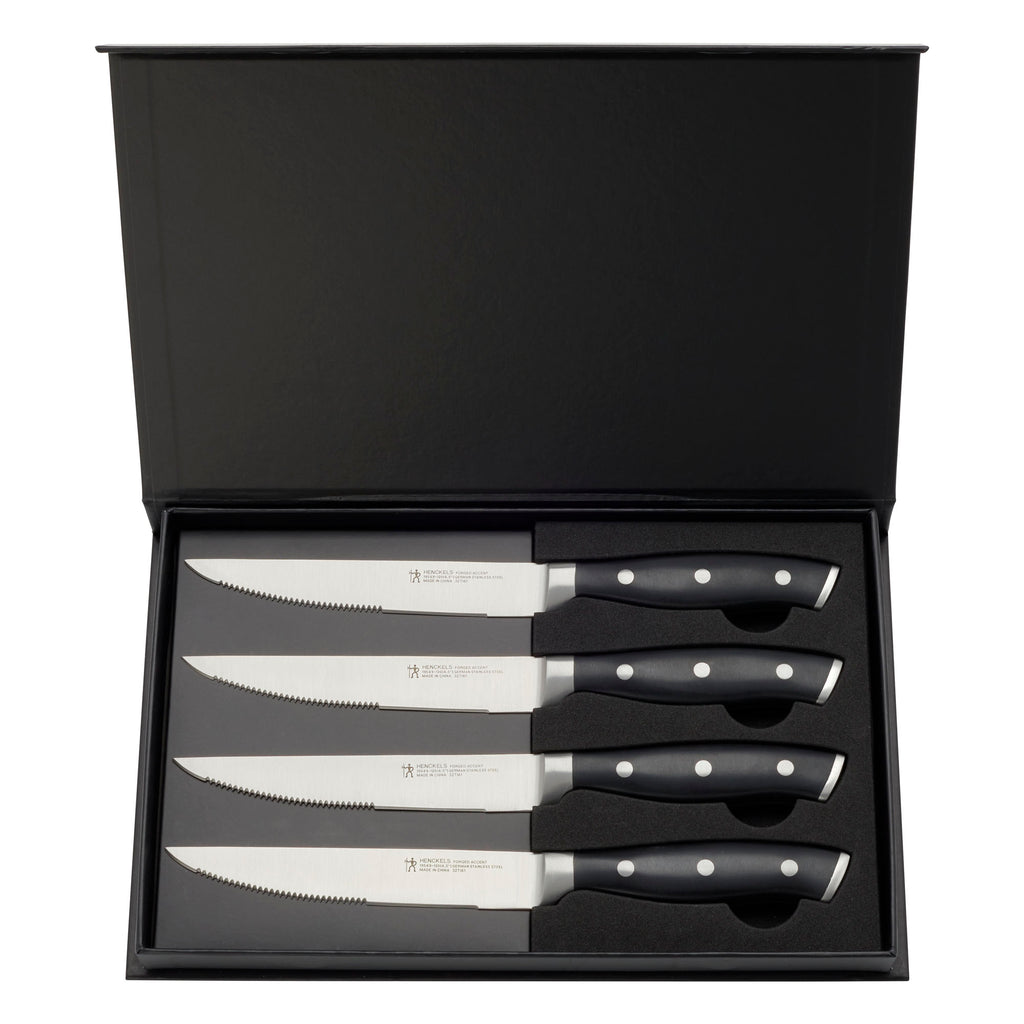 4-Piece Steak Set Black Forged Accent