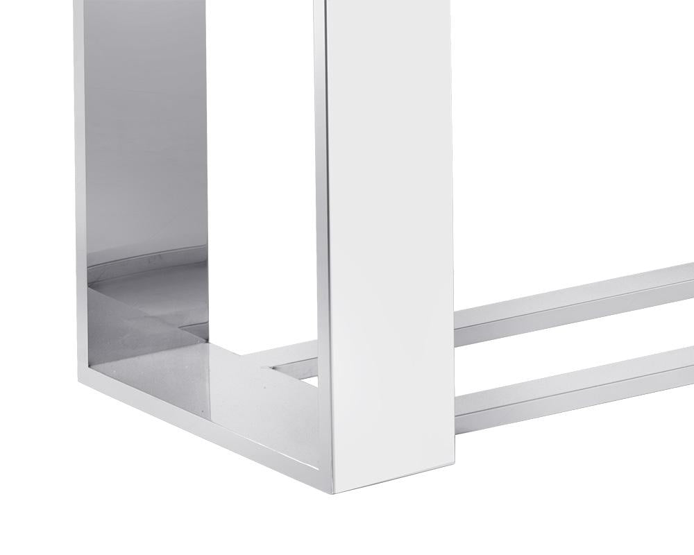 Dalton Console Table - Stainless Steel - High Gloss White