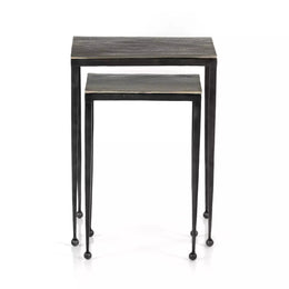 Dalston Nesting End Table, Raw Antique Nickel by Four Hands