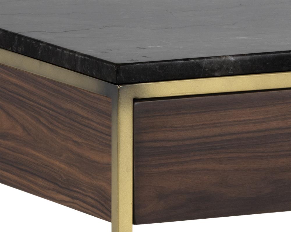 Stamos End Table - Gold - Zebra Brown