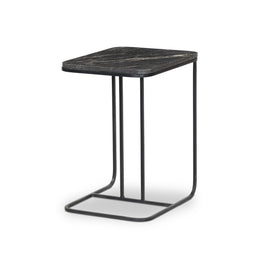 Adalley C Table - Polished Black Marble