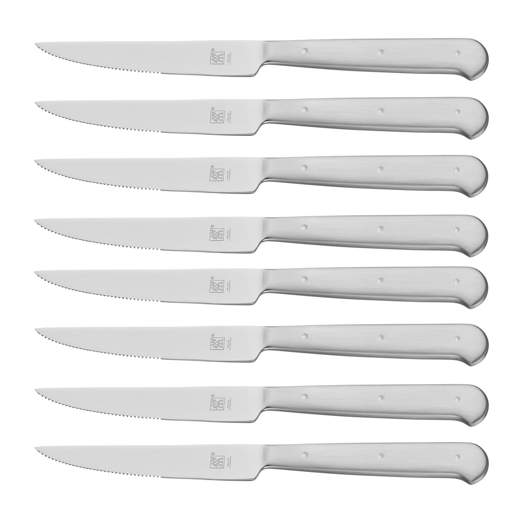 Porterhouse 8-Piece Stainless Steel Steak Knife Set In Black Presentation Box Steak Sets