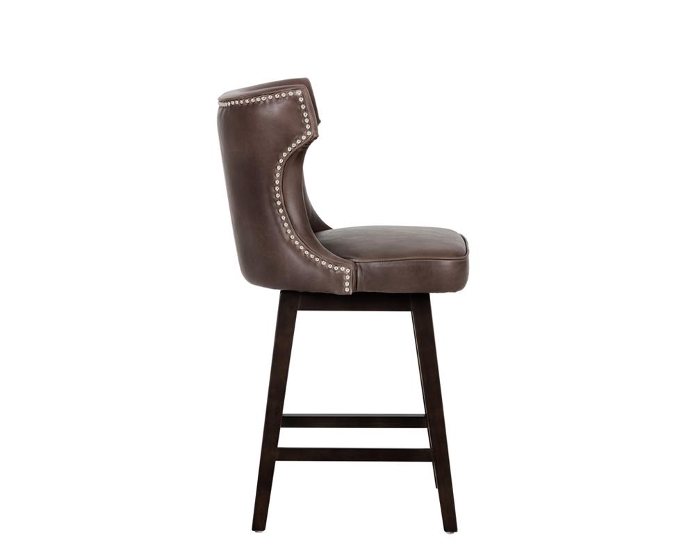 Neville Swivel Counter Stool - Havana Dark Brown