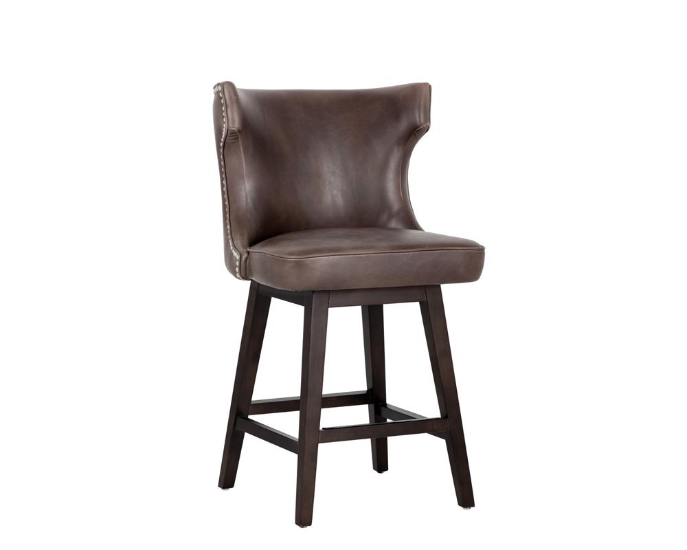 Neville Swivel Counter Stool - Havana Dark Brown