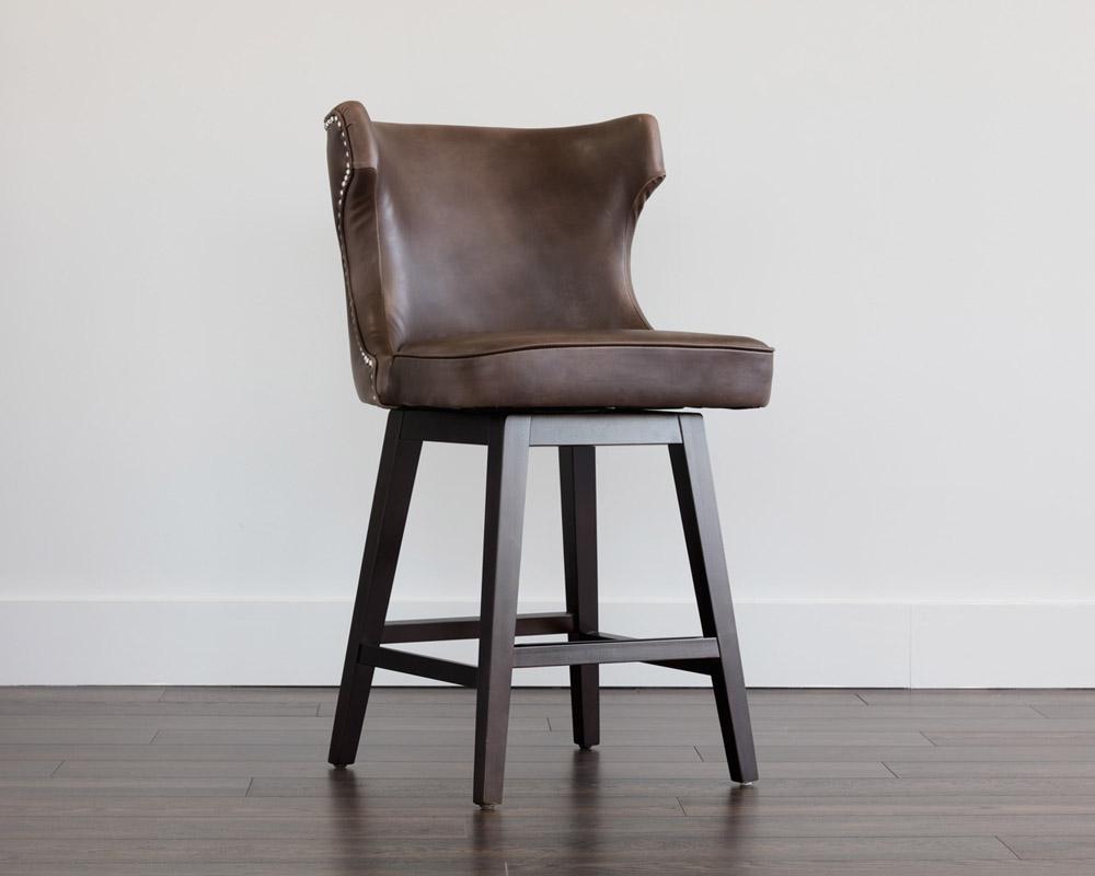 Neville Swivel Counter Stool - Havana Dark Brown