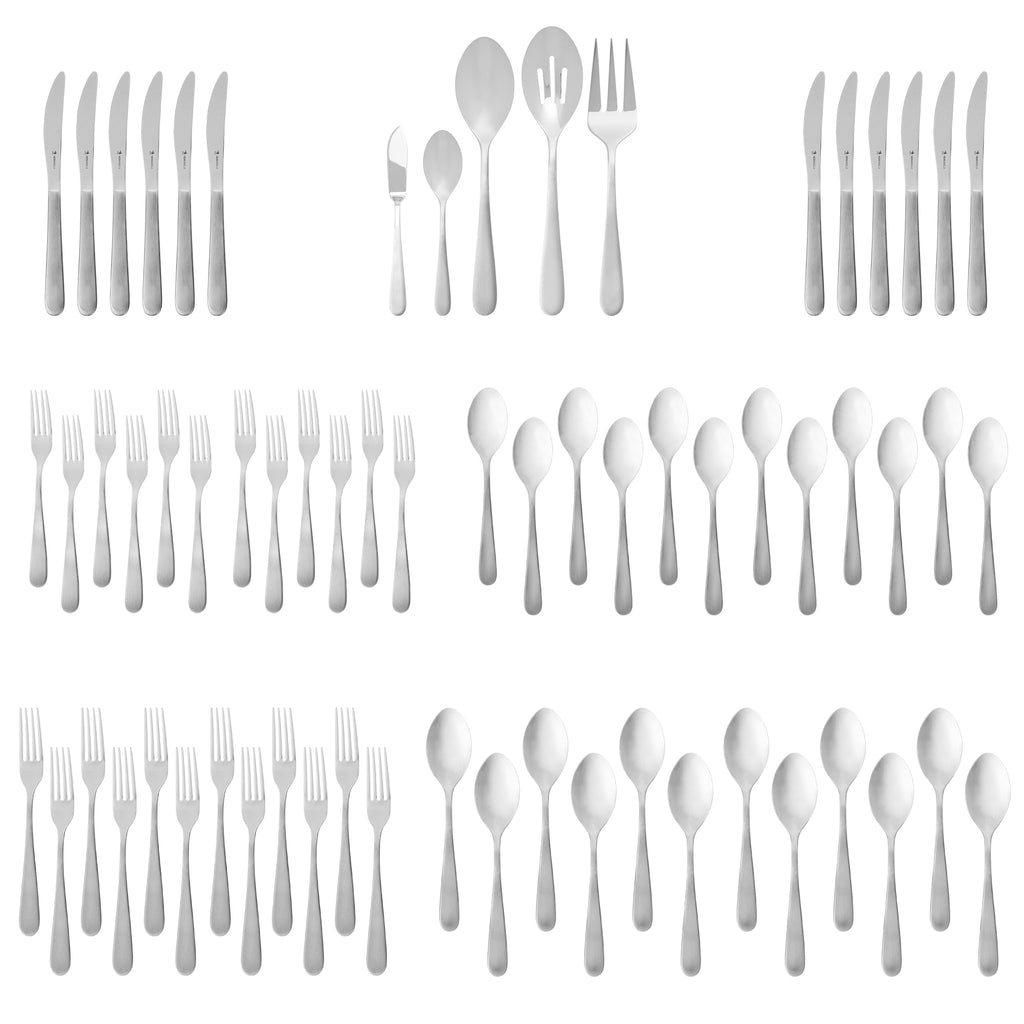 Lucena 65-Piece 18/10 Stainless Steel Flatware Set