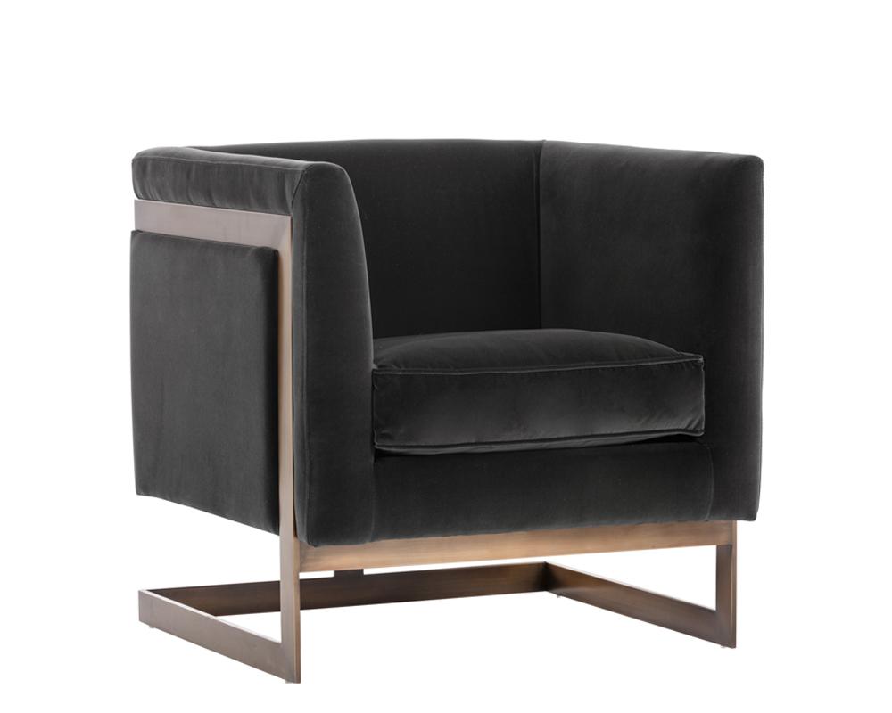 Soho Armchair - Antique Brass - Giotto Shale Grey