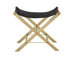 Ryder Stool - Brass - Black Shagreen