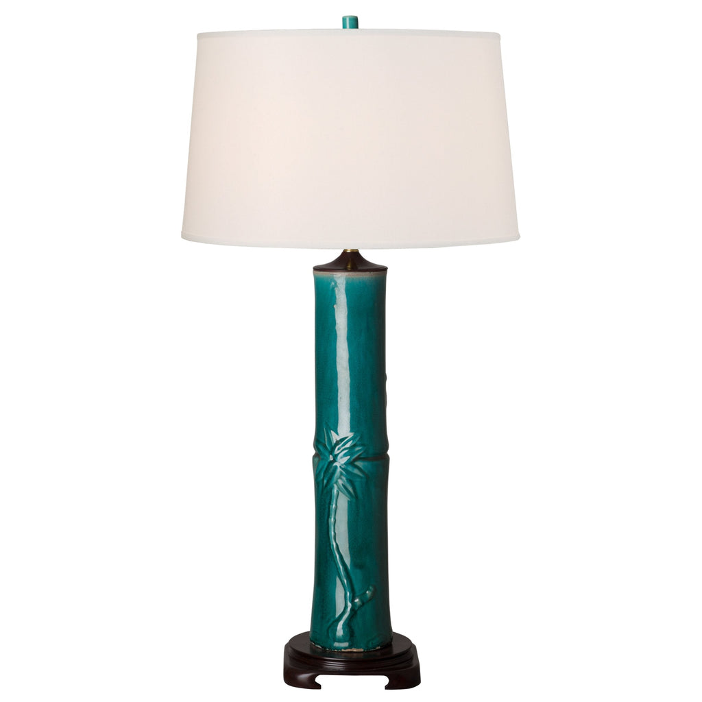 Tre Bamboo Lamp, Green 43"H