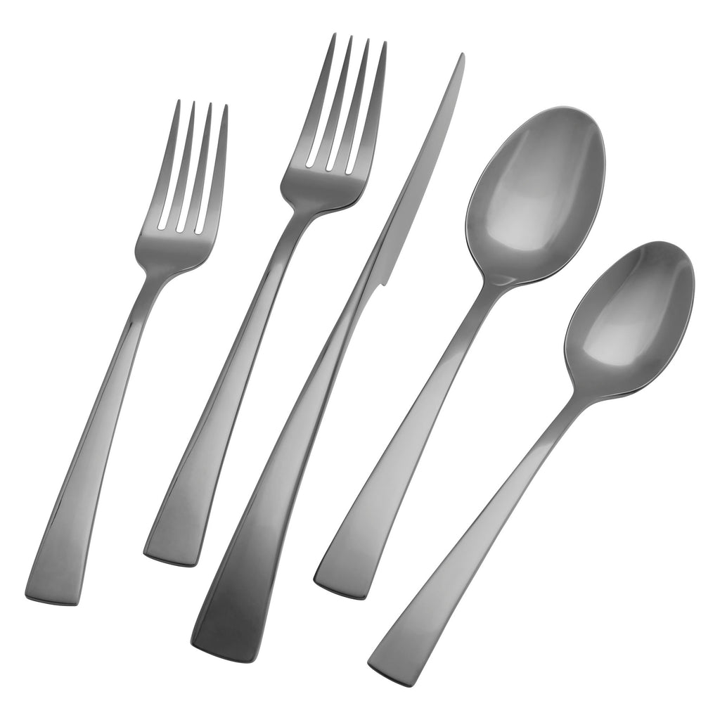 Bellasera Slate 20-Piece 18/10 Stainless Steel Flatware Set