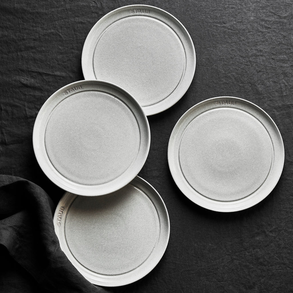 9" Salad Plate Set (4-Pc) - White Truffle