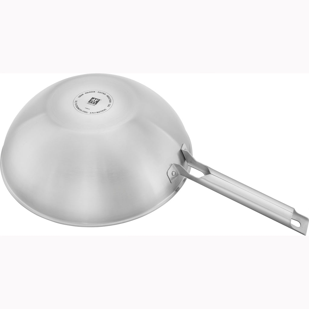 12" Stainless Steel Nonstick Wok + Lid