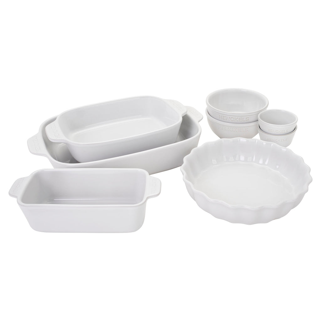 8-Pc Mixed Bakeware & Serving Set - White