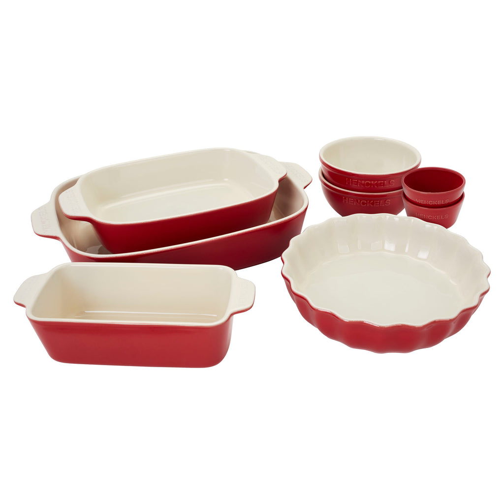 8-Pc Mixed Bakeware & Serving Set - Cherry Red